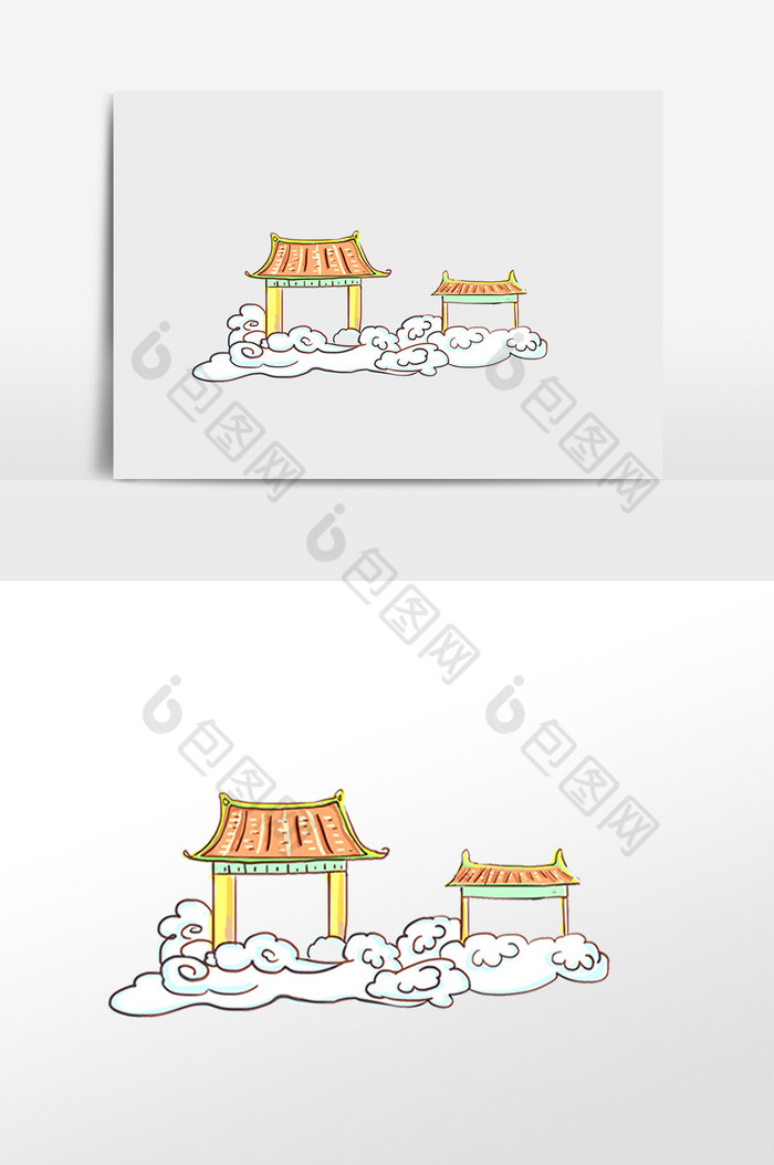精美好看的中国风天宫南天门图片素材免费下载,本次作品主题是插画