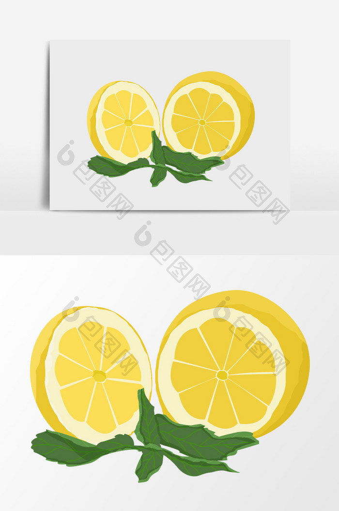 卡通手绘黄色柠檬