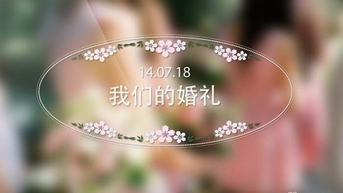 甜美小花朵装饰的浪漫婚礼标签AE模板