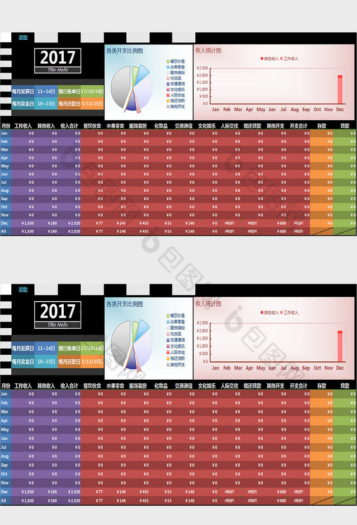 个人理财模板excel模板