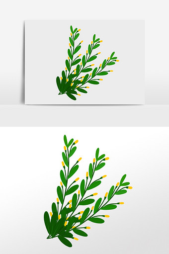 植物手绘树叶子插画元素图片
