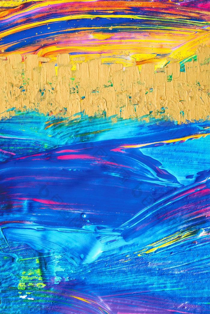 抽象画水彩画简约现代模版