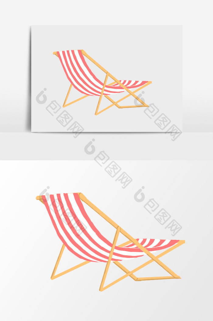 扁平卡通沙滩椅素材