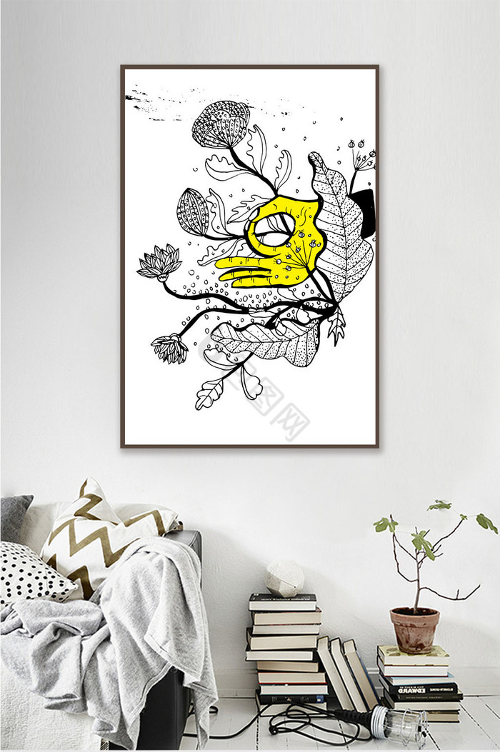 简约手绘创意植物装饰画