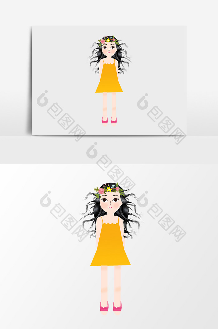 卡通漫画手绘可爱小女孩 图片下载 包图网