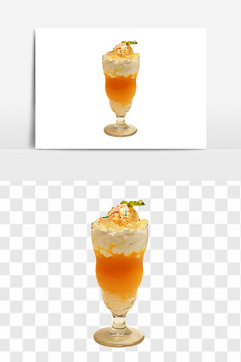 香芒雪球港式雪糕饮品素材图片