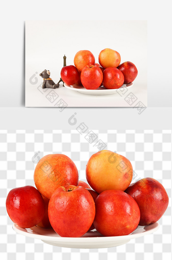 桃子水果新鲜油桃桃子素材图片