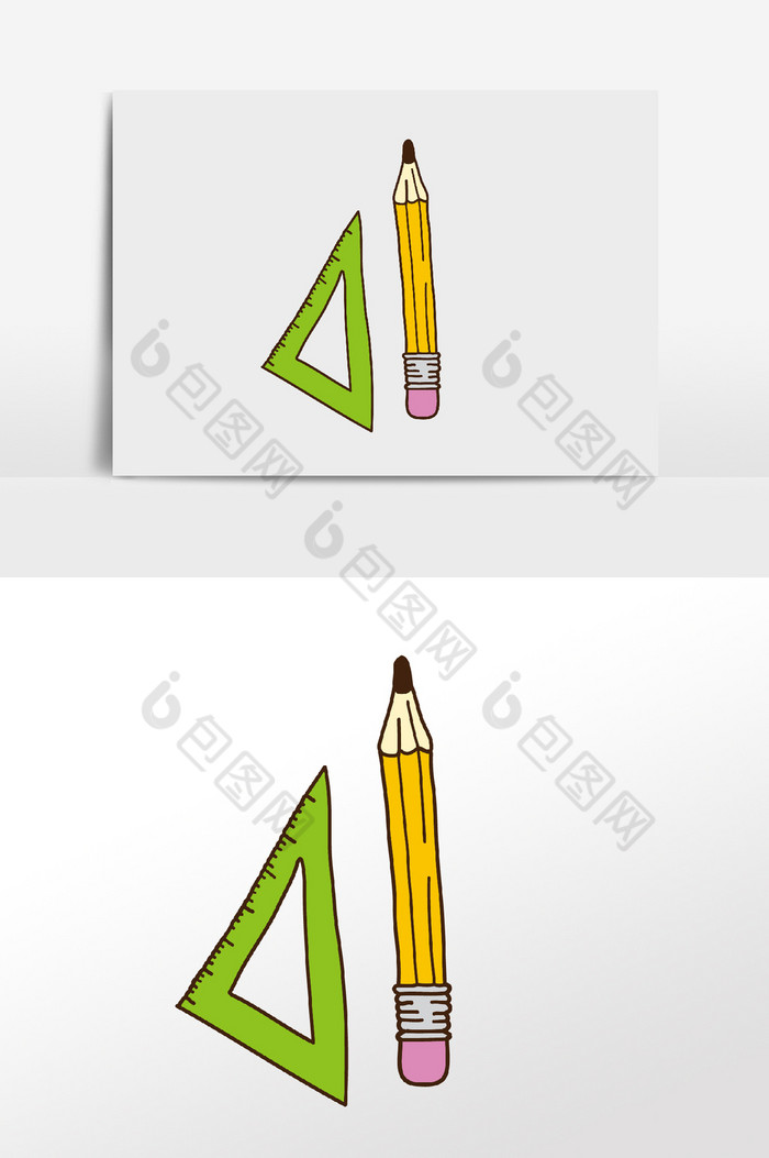学习用品铅笔直角尺图片图片
