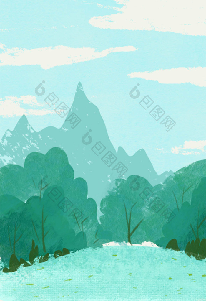 森林插画图片-包图网