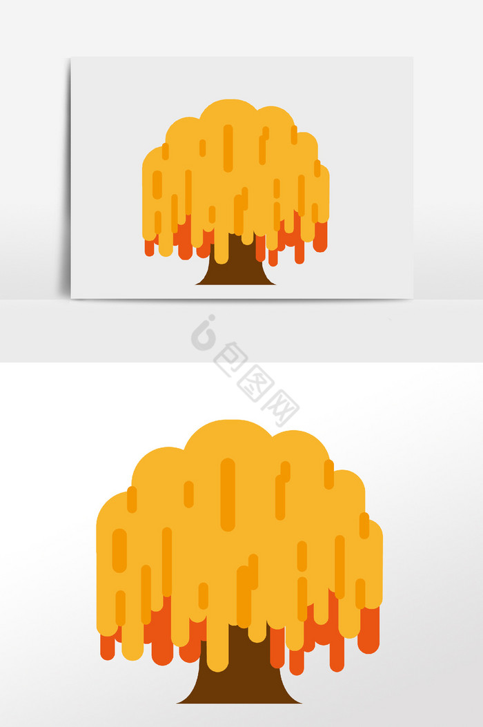 秋季金黄树木图片