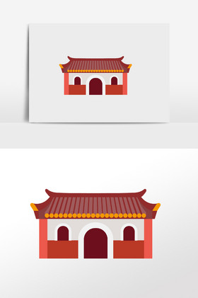 手绘寺庙图片