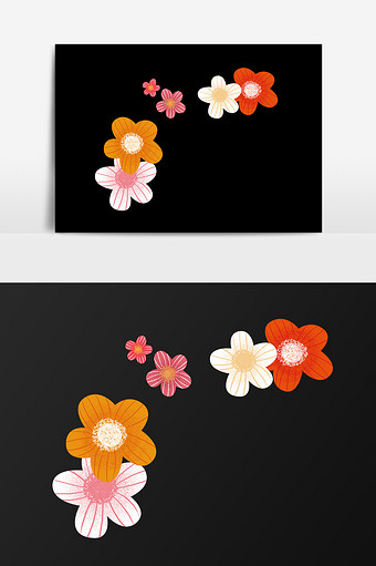 水彩手绘彩色花卉小花图片
