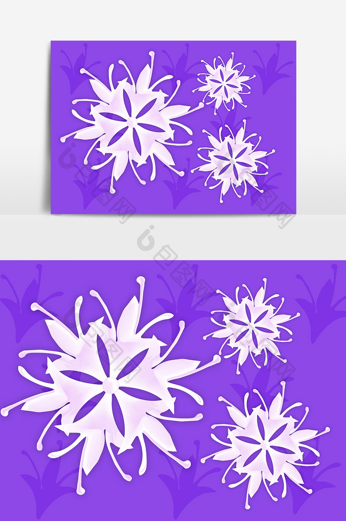 花朵元素紫色花朵素材