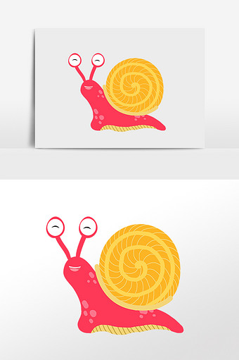 可爱卡通小昆虫红色蜗牛图片