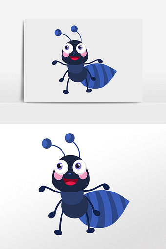 可爱卡通小昆虫蚂蚁元素图片