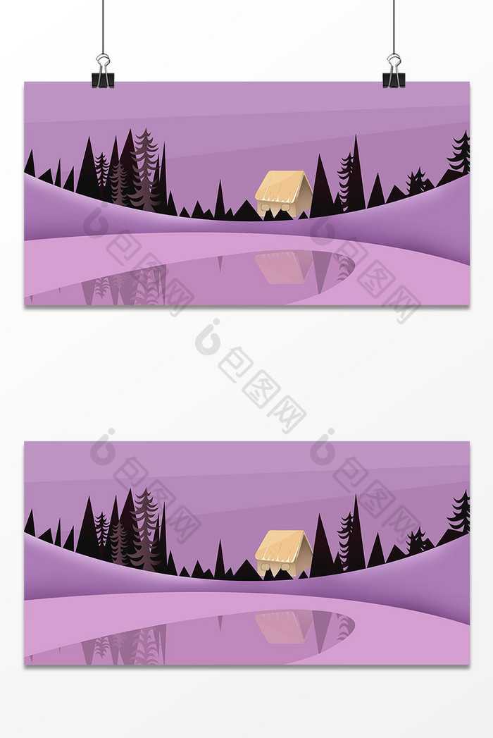 紫色森林背景设计