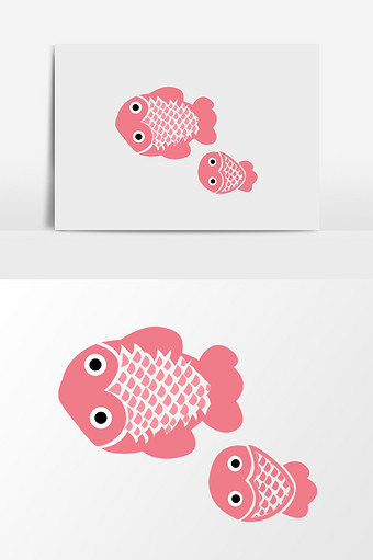 红色卡通鲤鱼素材图片