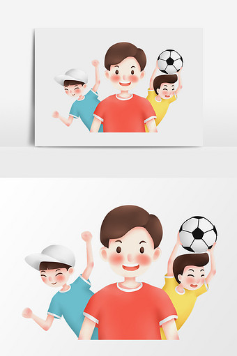 卡通漫画手绘足球男孩图片