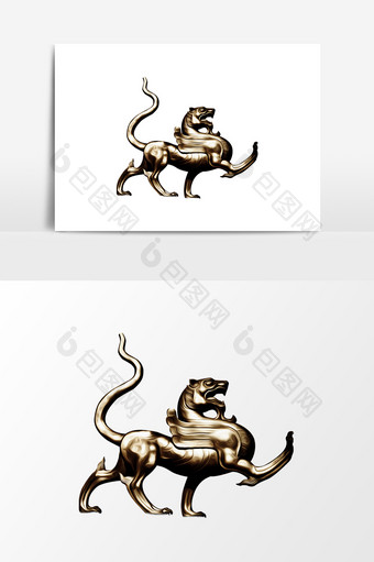 铜器狮子设计元素图片