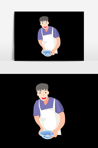 手绘卡通厨师男人图片