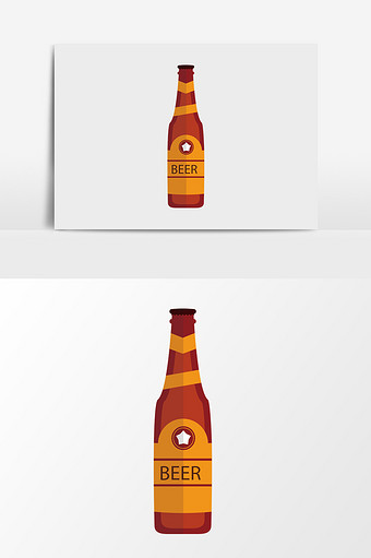 手绘卡通啤酒瓶素材图片