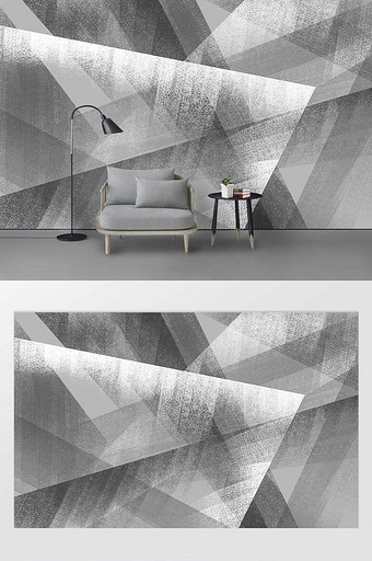 北欧抽象几何简约电视沙发背景墙图片