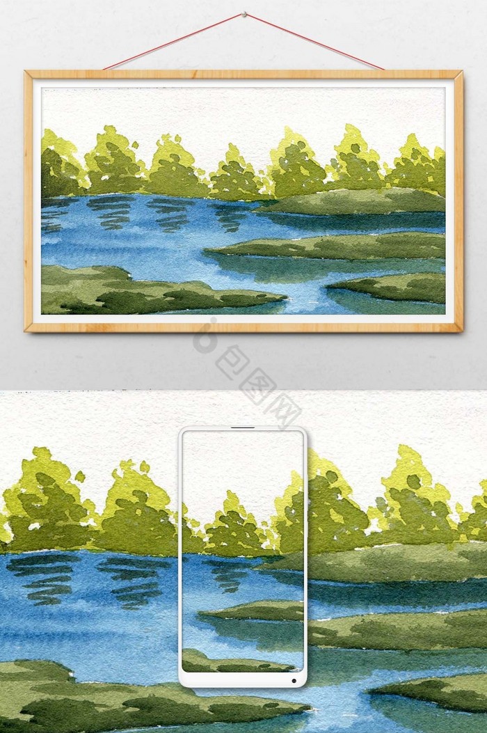 小树夏日风景图片