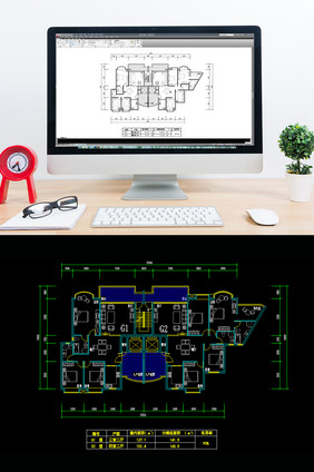 一梯两户三室四室两厅CAD图纸