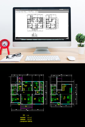 复式184平米CAD户型图纸