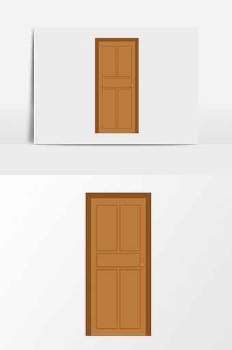 扁平卡通手绘木门房门图片下载