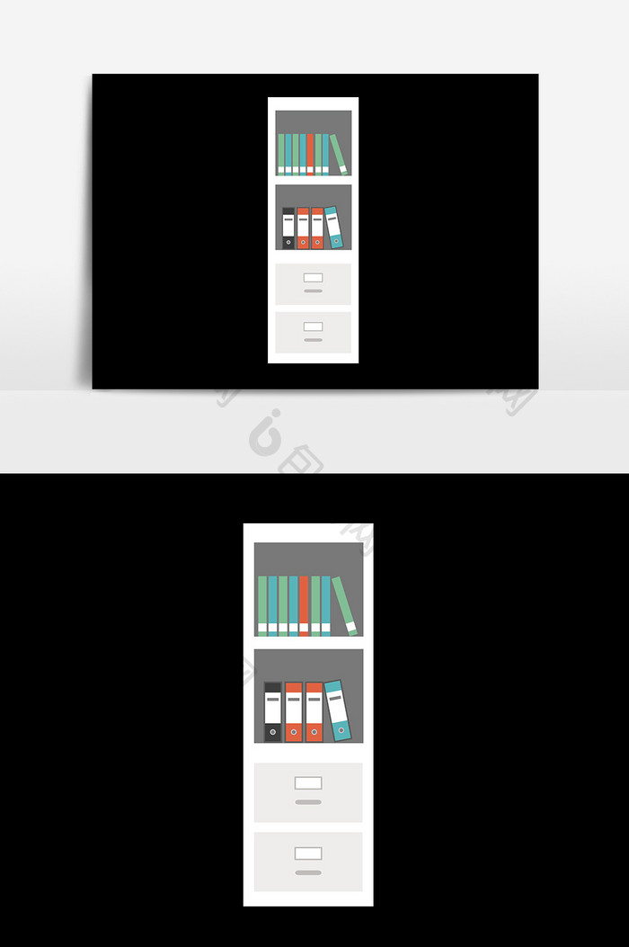 矢量扁平办公文件柜