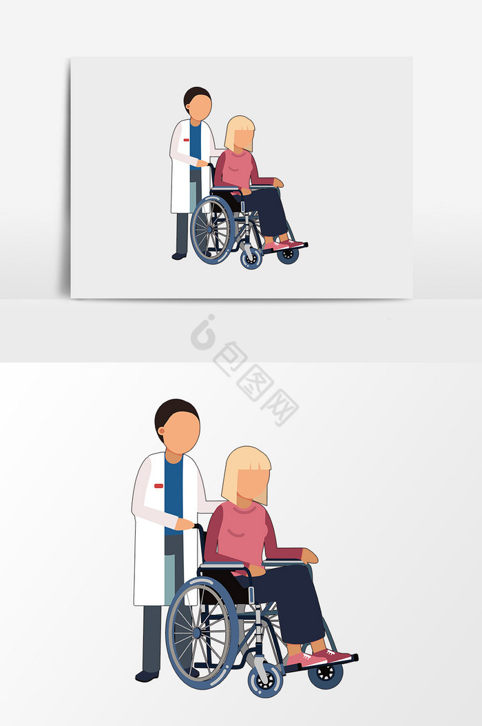 医生轮椅病人图片