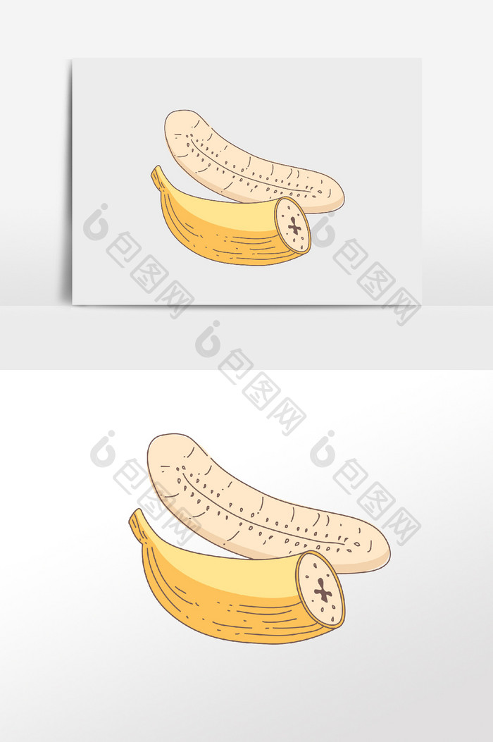 手绘美食水果香蕉
