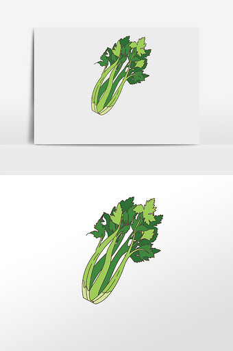 手绘卡通美食蔬菜青菜芹菜图片