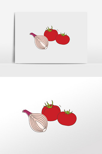 手绘卡通蔬菜水果西红柿洋葱图片