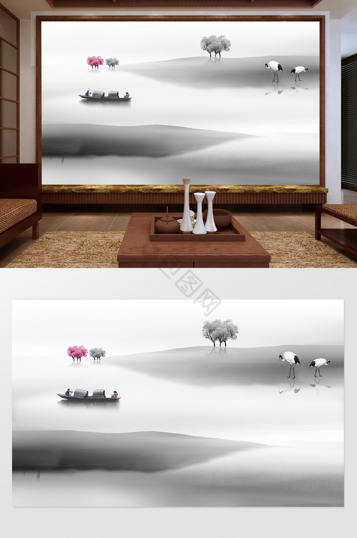 新中式山水创意风景图片