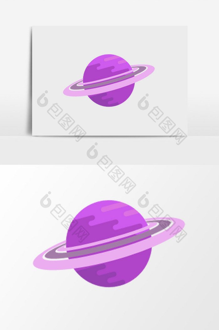 紫色卡通星球素材