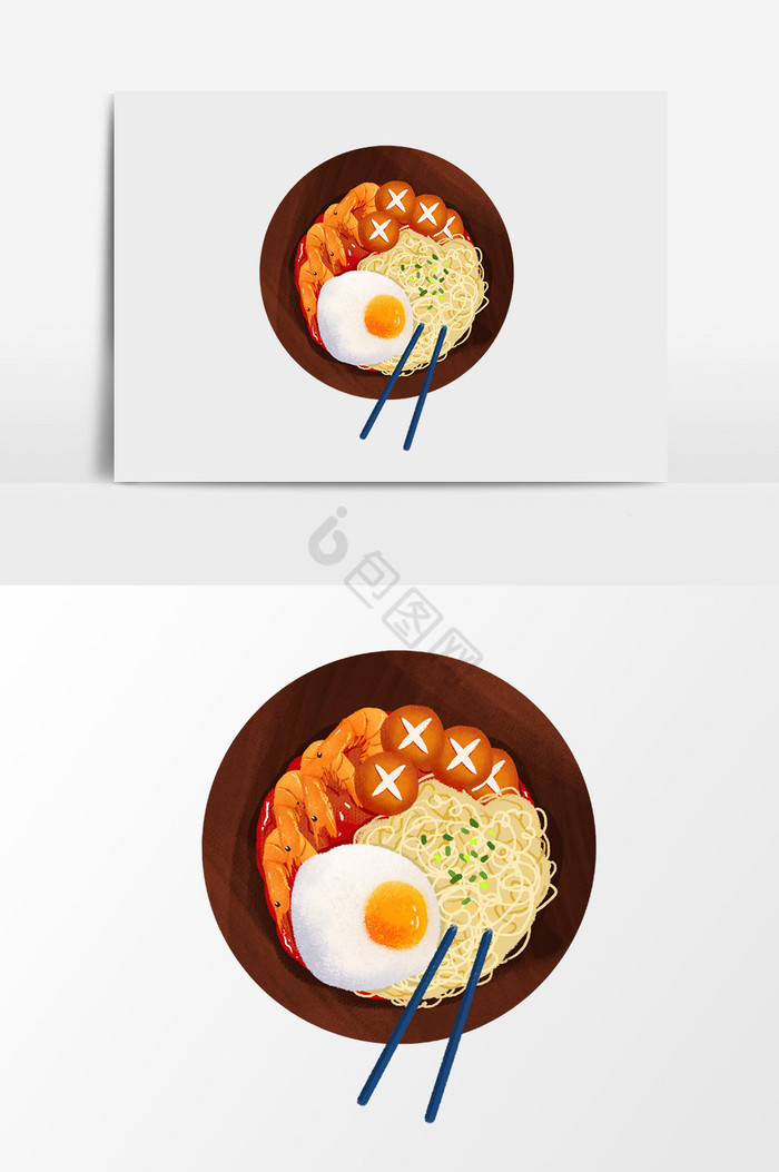 分层中餐面条鸡蛋图片