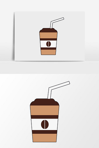 扁平矢量咖啡元素图片
