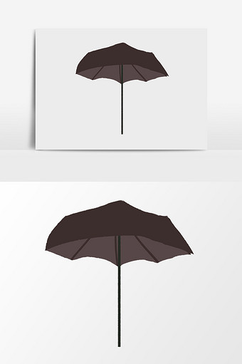 手绘卡通免扣黑色雨伞图片