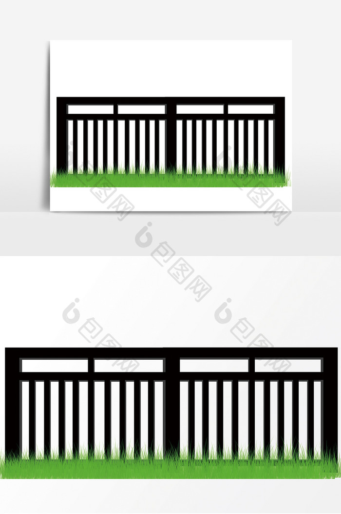 简洁黑色锌铜护栏元素