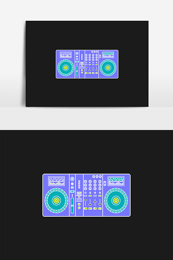 清新打碟调音器插画元素图片