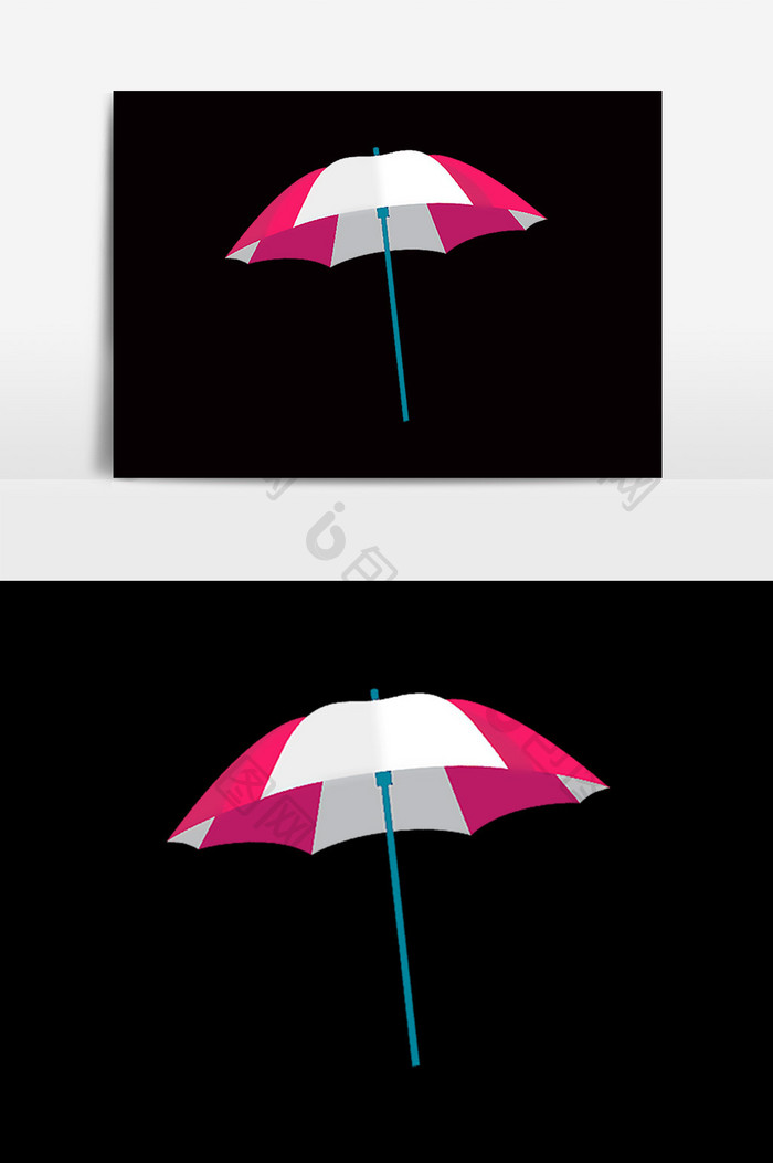 卡通免扣遮阳伞元素