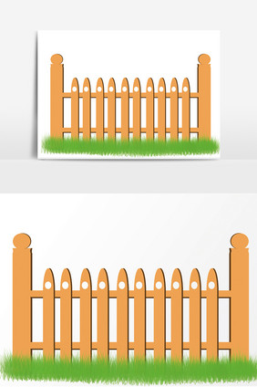 简洁护院木护栏元素