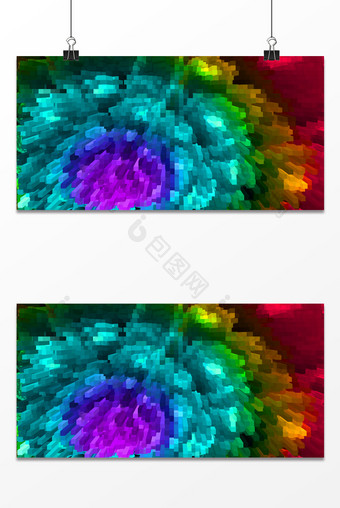 3d突起彩色炫光花朵背景图片