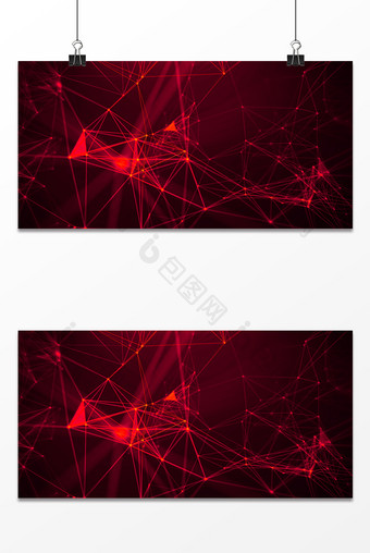 红色几何线条商务背景展板图片