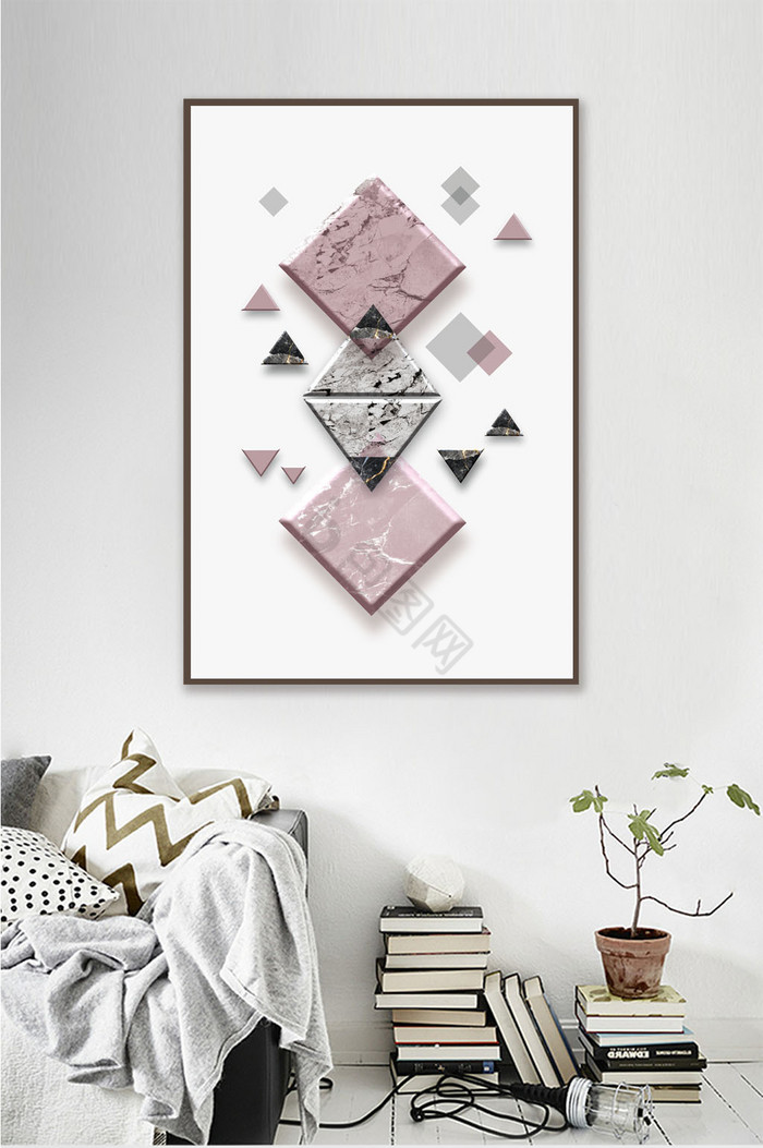 极简北欧几何图形客厅装饰画图片