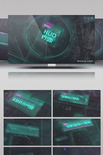高科技HUD界面军事科幻宣传片头AE模板图片