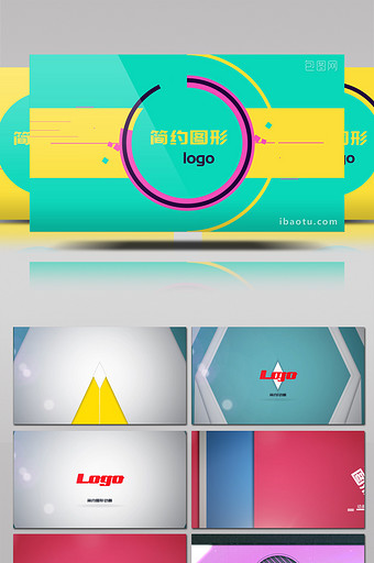 4款简约图形动画演绎LOGO片头AE模板图片