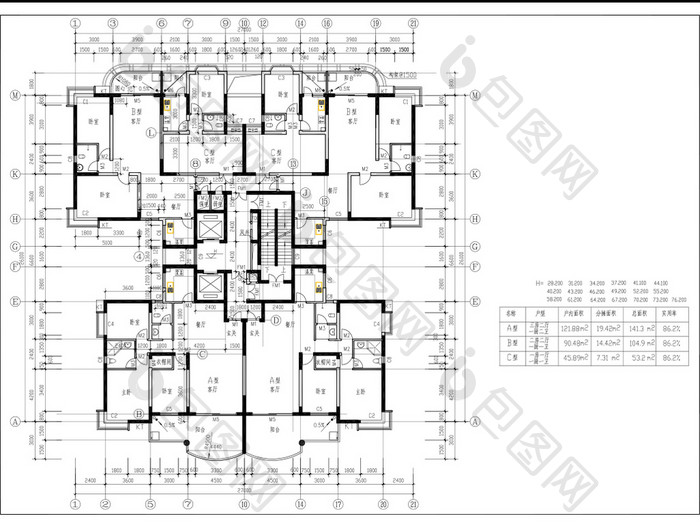 某高层住宅全套建筑施工图CAD